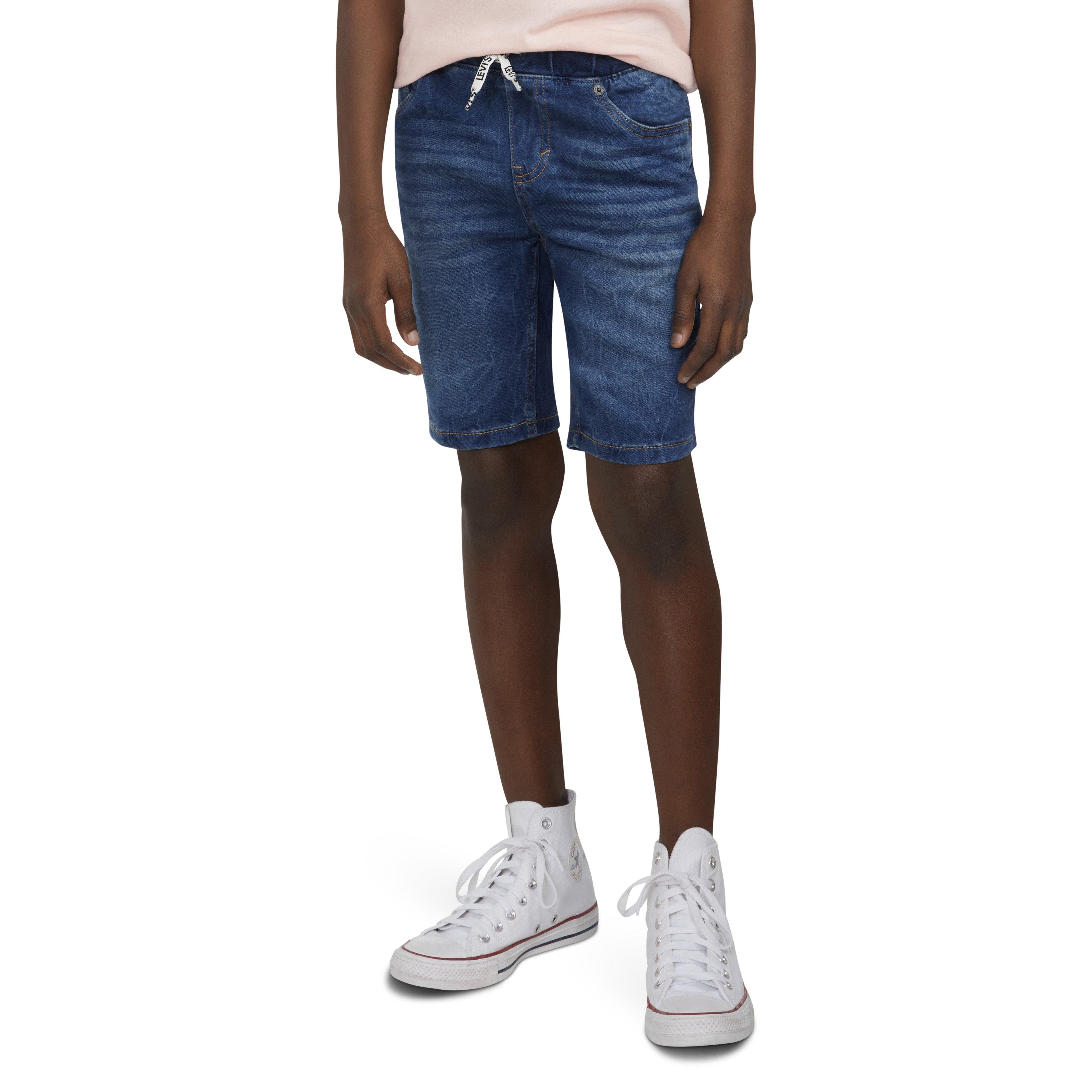 Levi's Skinny Dobby Big Boys' Blue Wash Denim Shorts - BLUE